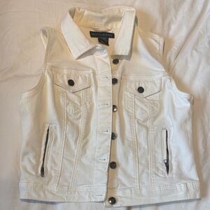 Moto Jeans Women’s White Denim Vest